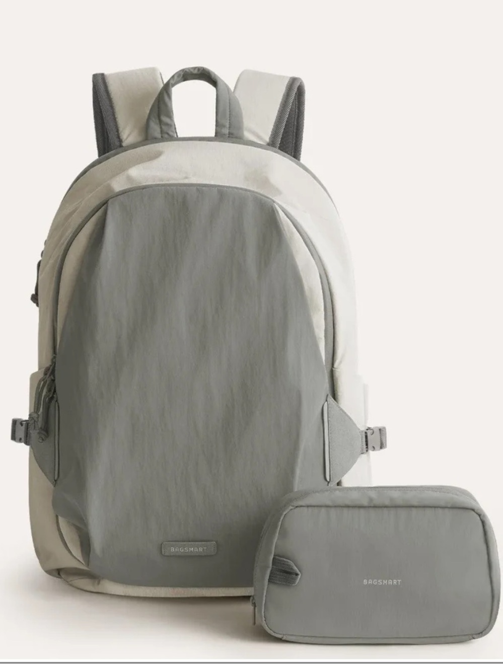 Bagmsart Soar 25L 180 degree open clamshell travel Backpack mineral gray NWT h